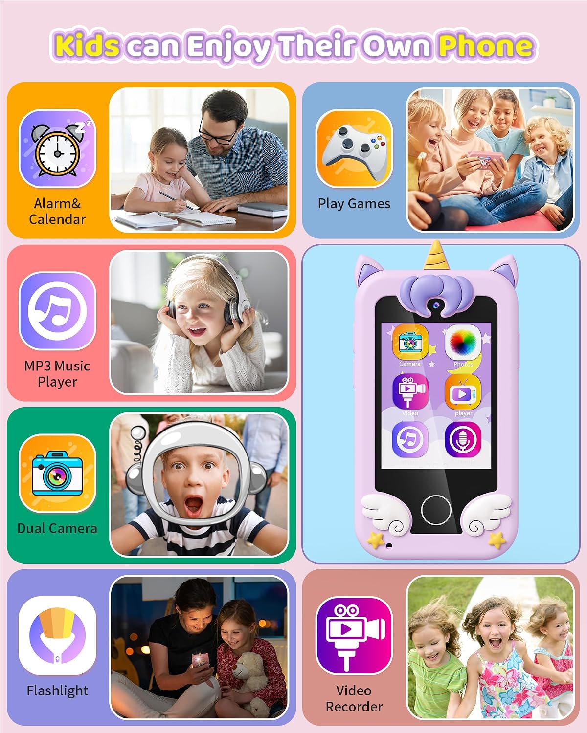 Thumbnail 3 de Kinder Handy Smartphone Spielzeug – Einhorn-Geschenke, Lernspaß und Alltagstauglichkeit für 3–8-Jährige