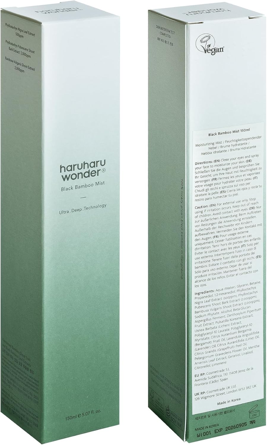 Thumbnail 6 de Haruharu WONDER Brume de Bambou Noire (5,07 fl. oz) – Hydratante et raffermissante avec ginseng Panax