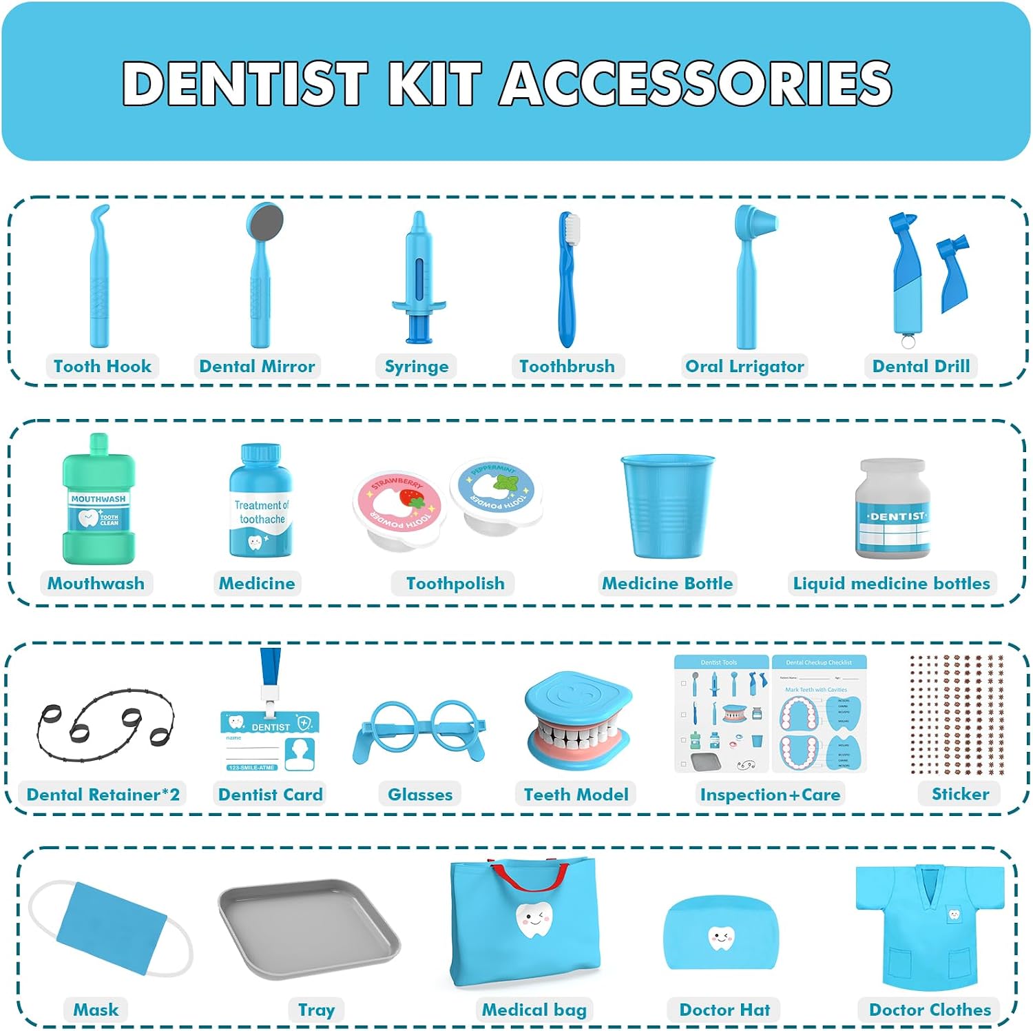 Detalle 2 de Dentist Role Play Set for Toddlers 3-5