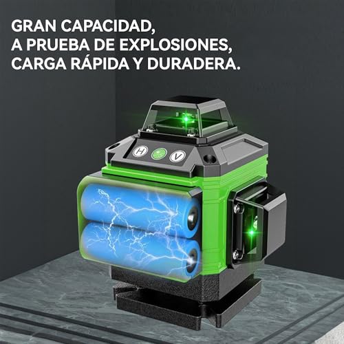 Thumbnail 8 de Nivel láser autonivelante 360° X 4D NUMNER con 16 líneas y control remoto (verde) con trípode