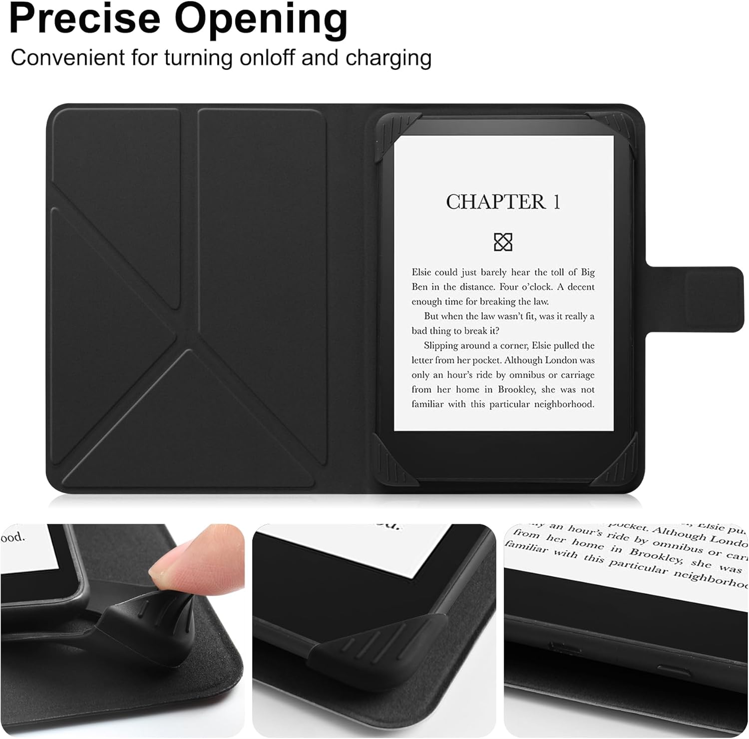 Thumbnail 3 de HGWALP Universal 6.8–7 inch eReader PU folio case with stand