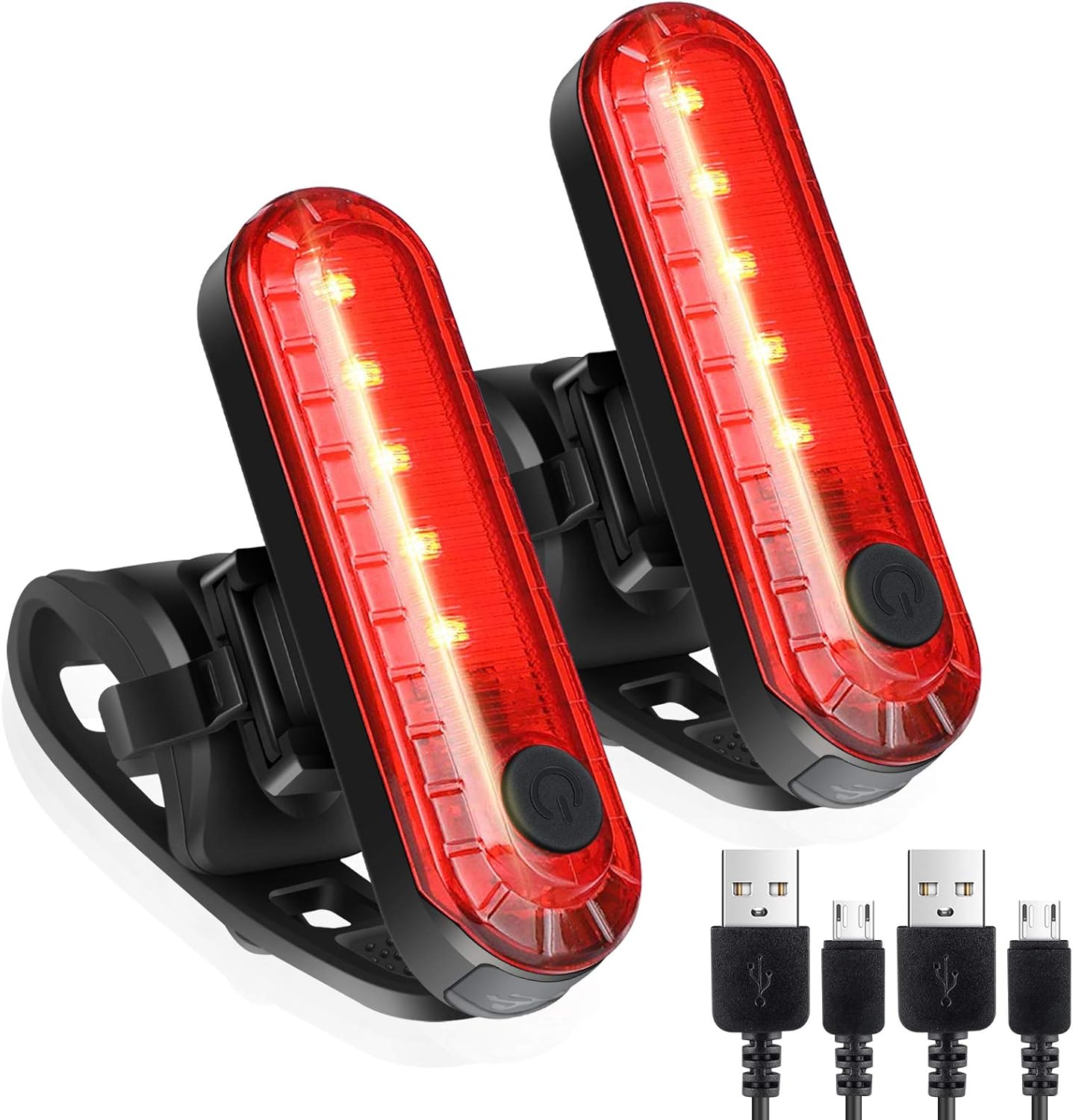 Detalle de Defurhome LED Rear Bike Tail Light 2-pack — USB rechargeable