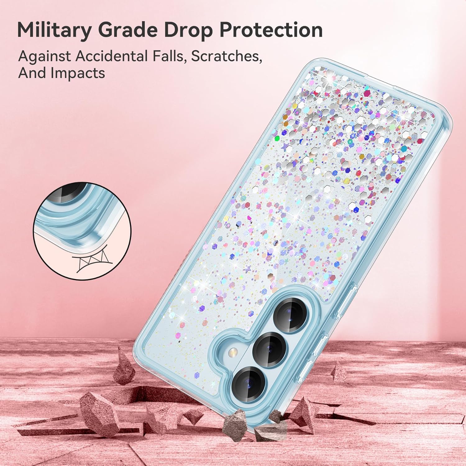 Thumbnail 2 de ivencase Galaxy S26 glitter case with 2 protectors