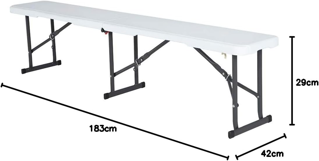 Thumbnail 2 de Lifetime Banc Pliable Blanc Granite 182,8 x 29,2 x 42,1 cm (80305)