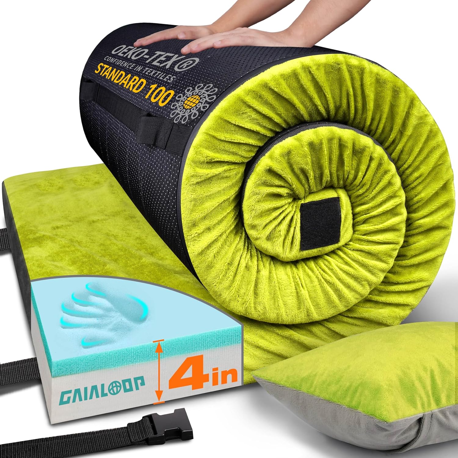 Extra Thick GAIALOOP 4 Inch Memory Foam Camping Mattress