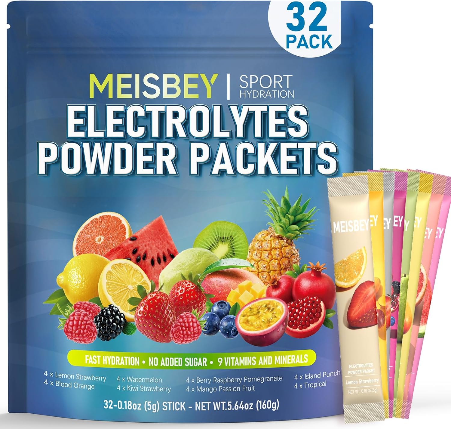 Detalle de Meisbey Electrolyte Powder, 32 Sticks