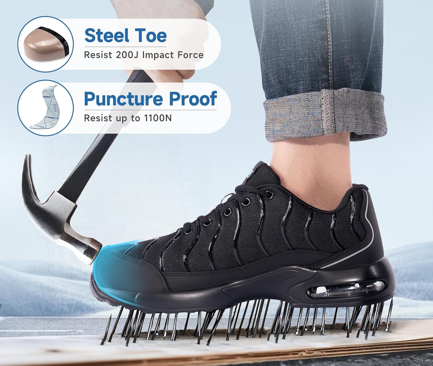 Thumbnail 1 de LARNMERN Safety Trainers with Steel Toe Cap