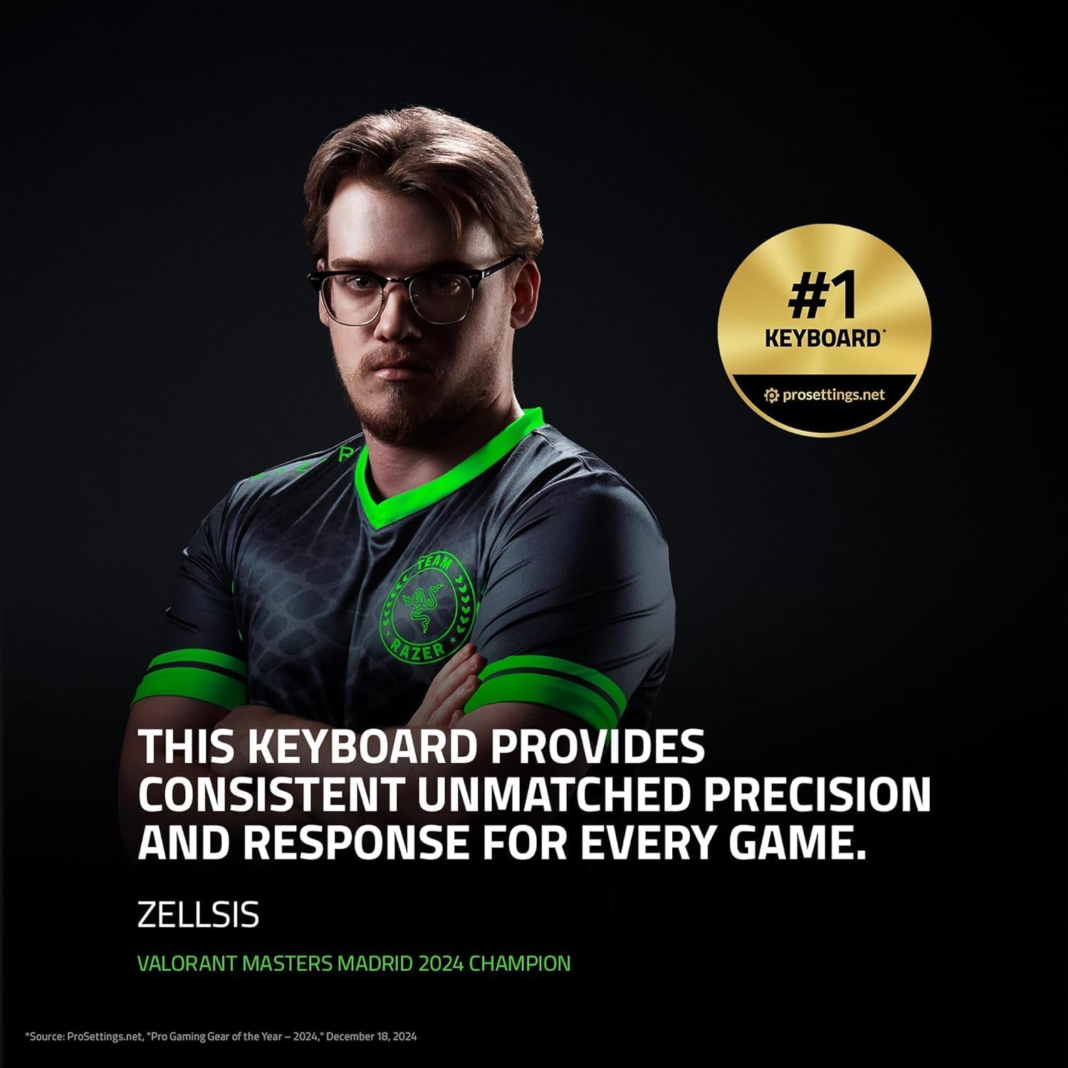 Thumbnail 1 de Razer Huntsman V3 Pro esports gaming keyboard with analog optical switches, Rapid Trigger, and Razer Snap Tap (Black)