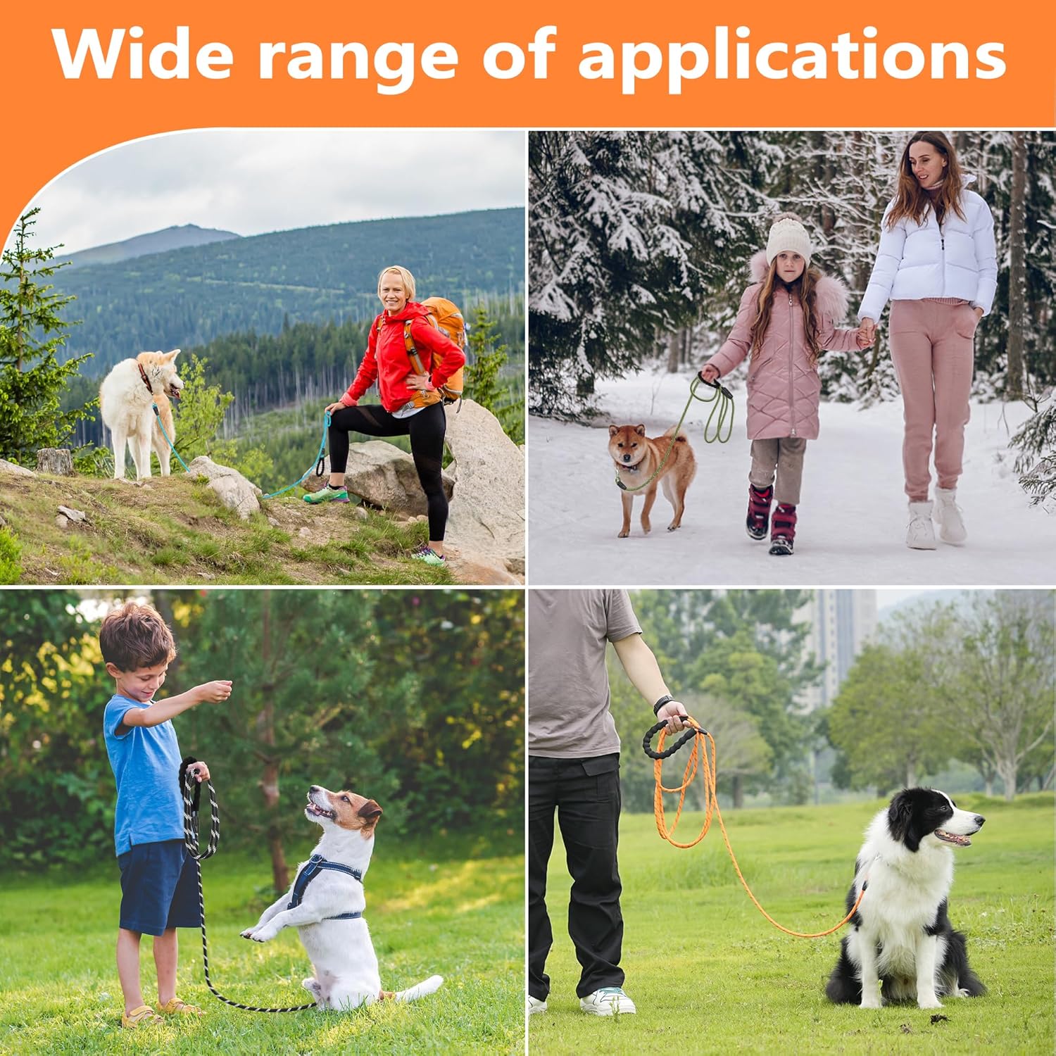 Thumbnail 5 de X XBEN 30M/98FT Training Leads for Dogs with Soft Padded Handle and Reflective Hook (Olive)