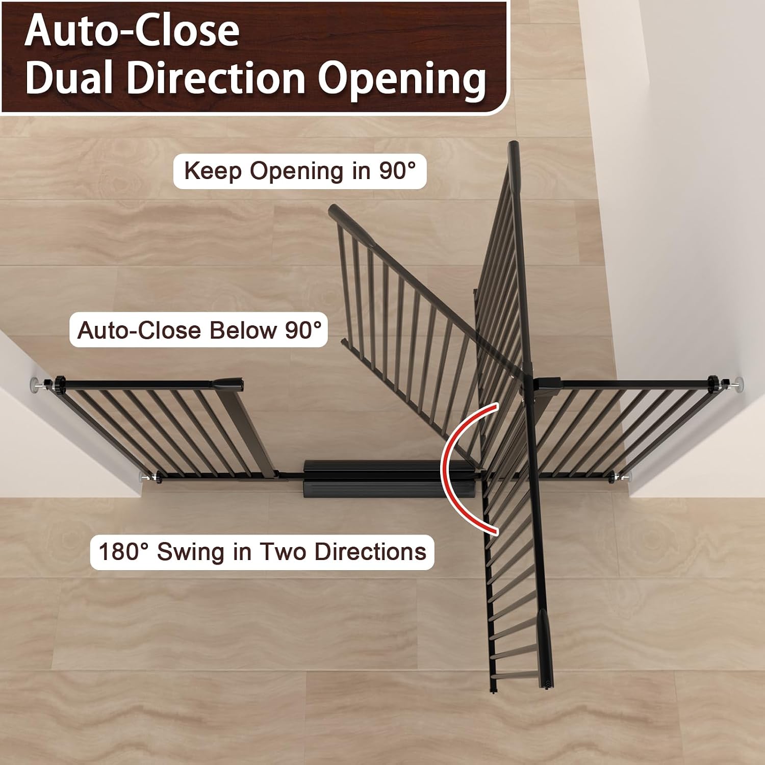 Detalle de DEARBB W371 Extra-Wide Baby Gate, 30.11–77.36-Inch Pressure Mount