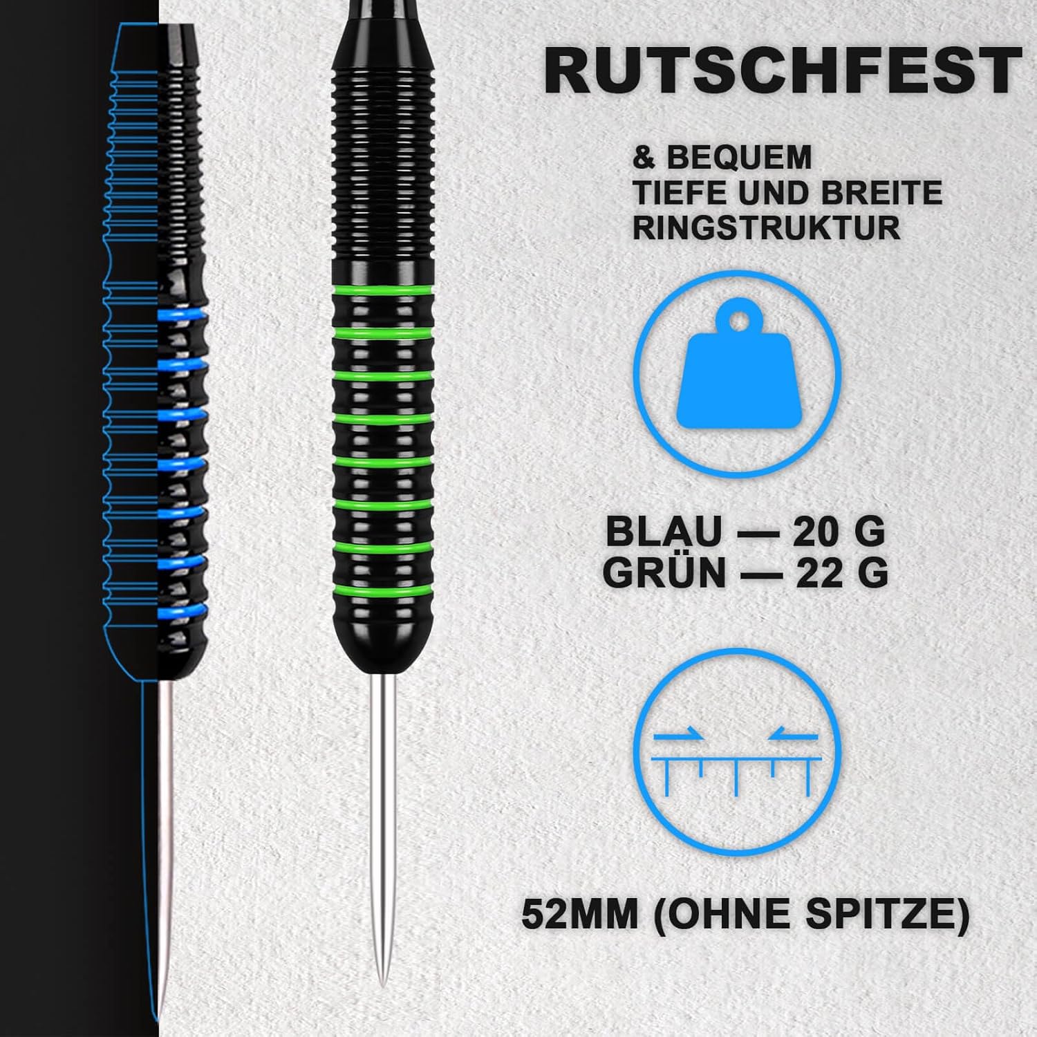 Detalle de Grebarley Dartpfeile Steeldarts 12 Stück