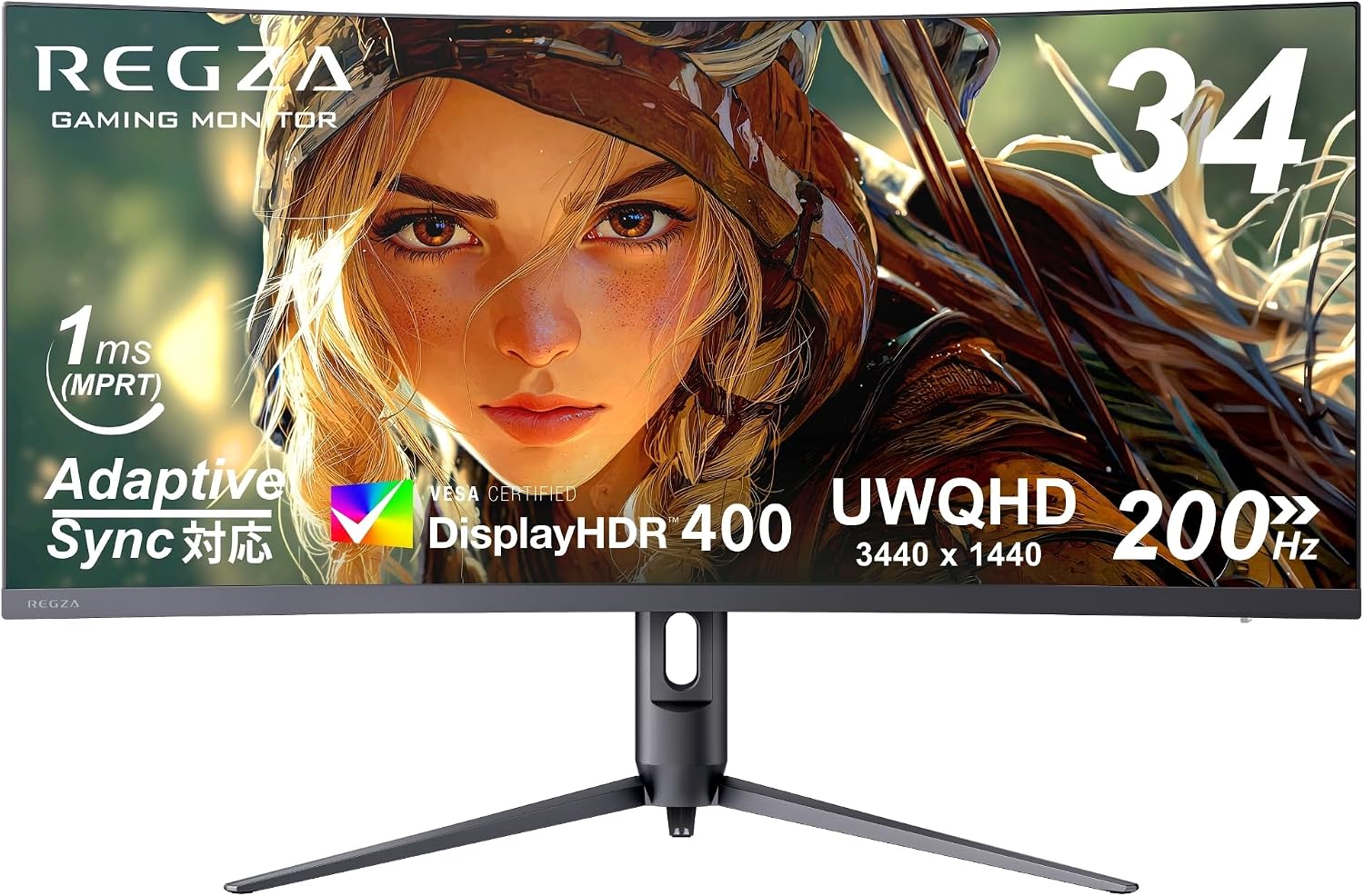 Detalle de REGZA RM-34G6SE ゲーミングモニター 34インチ湾曲・UWQHD・200Hz