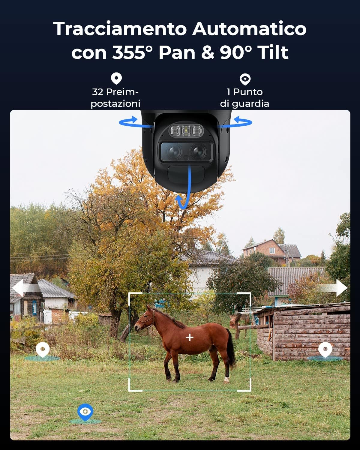Thumbnail 2 de Reolink Telecamera da esterno 4K con SIM 4G LTE, batteria e pannello solare, auto-tracking TrackMix LTE
