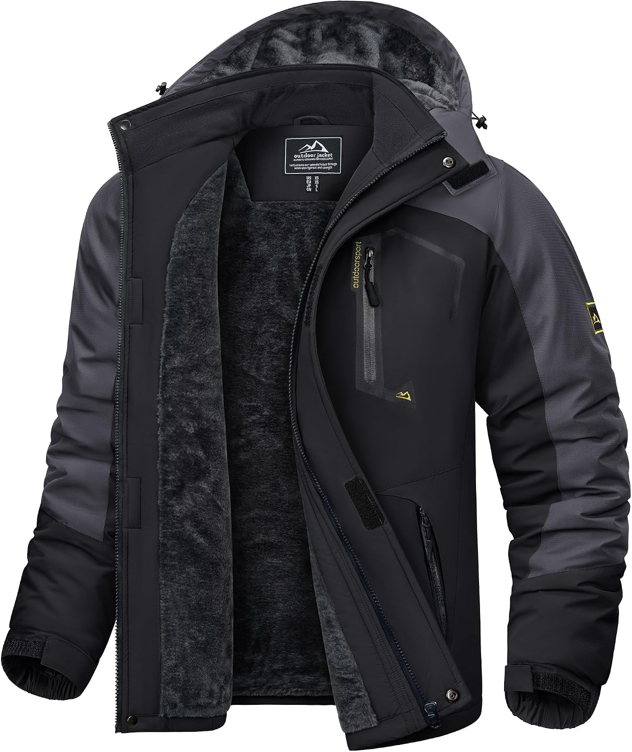 KEFITEVD Herren Skijacke wasserdicht, warm, atmungsaktiv