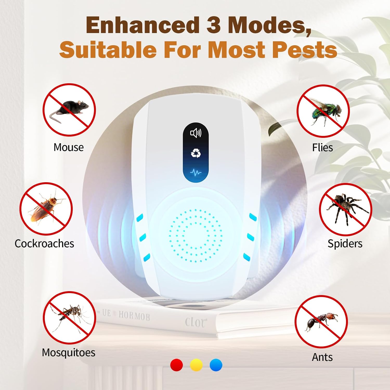 Detalle de 2026 Upgraded Ultrasonic Indoor Pest Repeller (6 Pack) – 3-Mode, Plug-In Rodent & Insect Deterrent