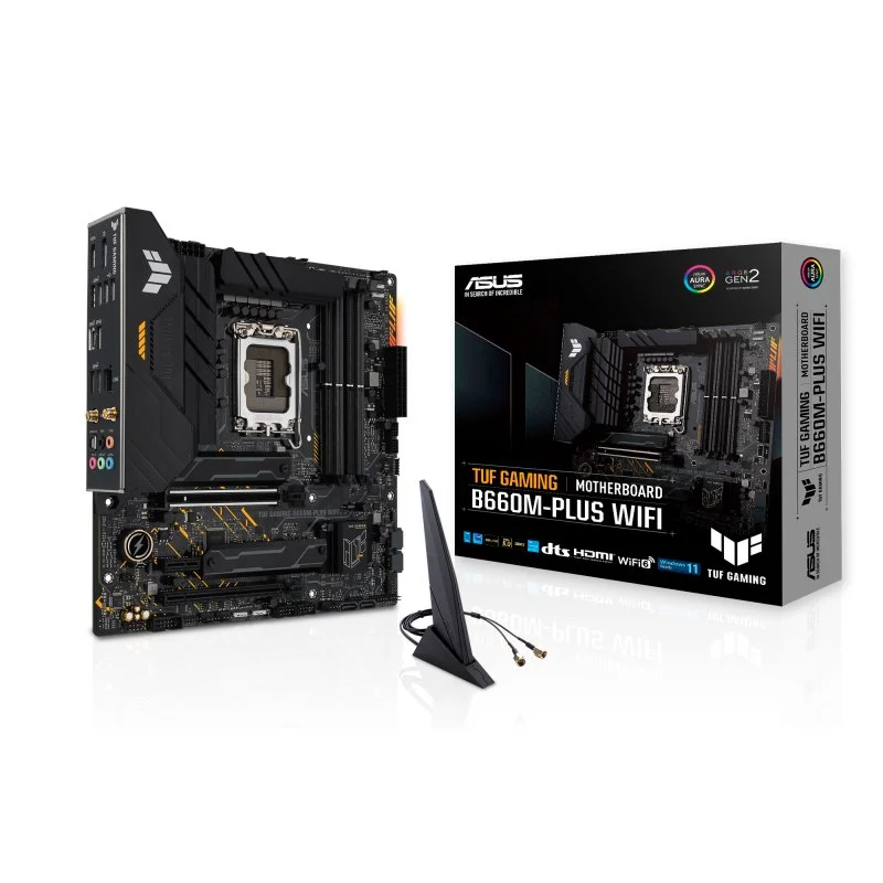 Detalle de ASUS TUF GAMING B660M PLUS WIFI (LGA 1700) placa base con WiFi para Intel de 12.ª generación