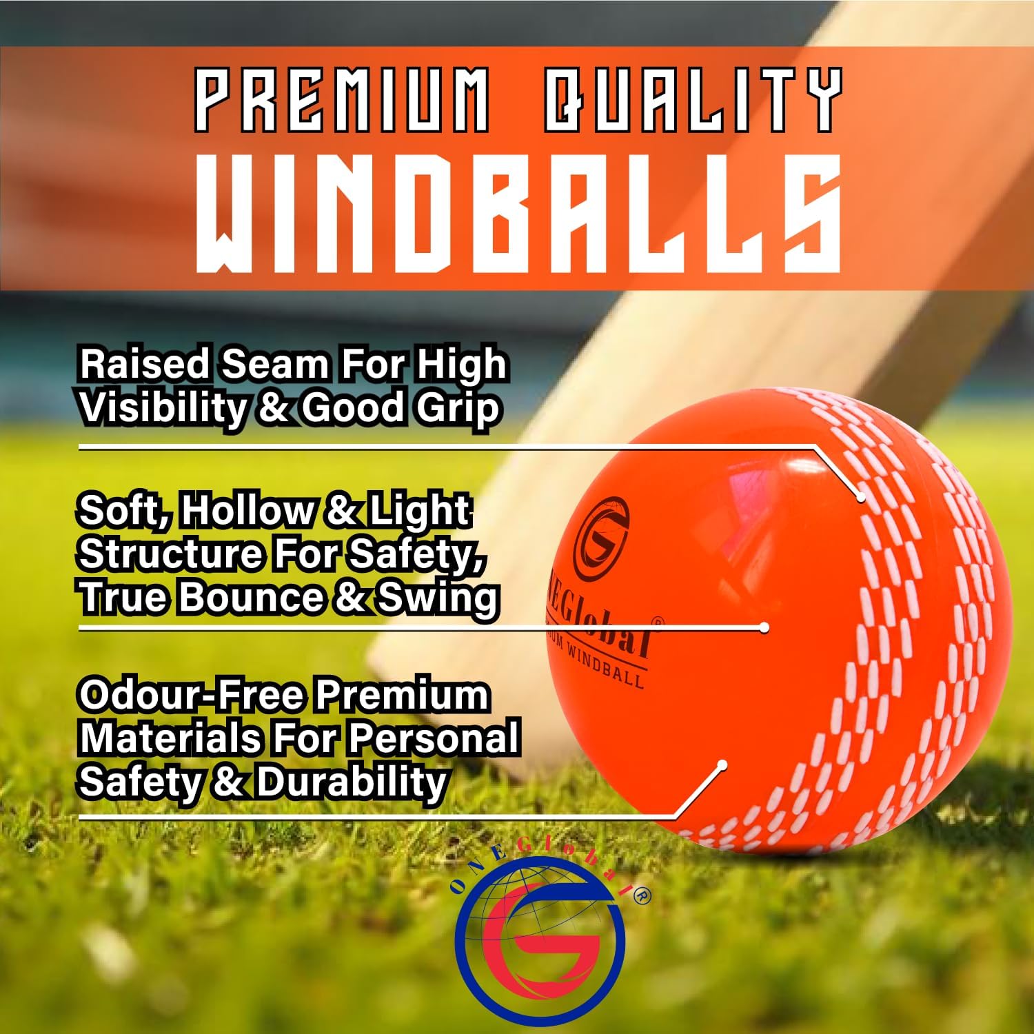 Thumbnail 2 de ONEGlobal Premium Windball Soft Cricket Ball