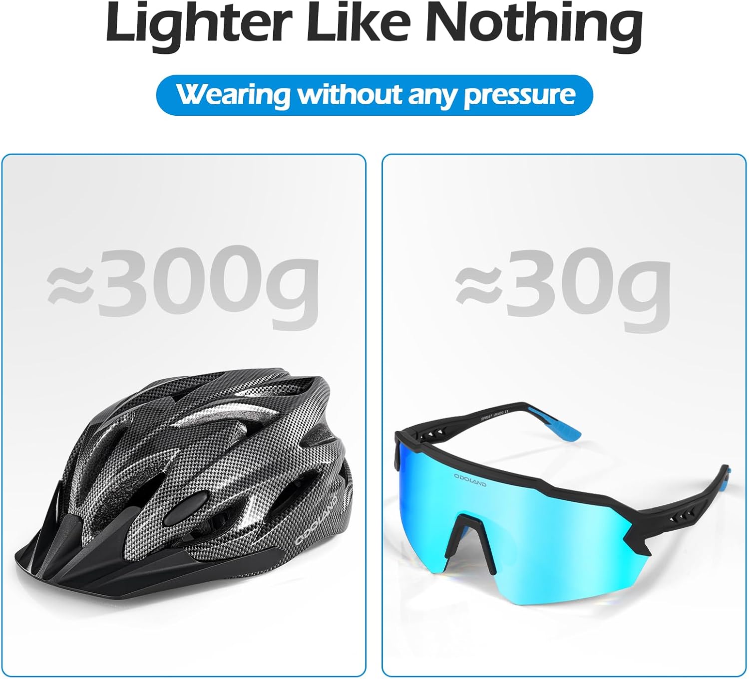 Thumbnail 3 de Odoland Flash bike helmet with cycling sunglasses set – adjustable lightweight adult helmet