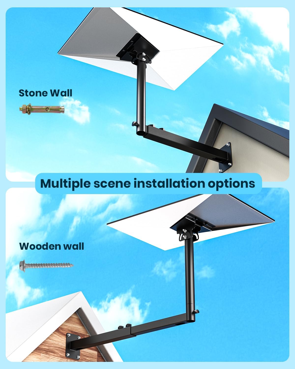Detalle 2 de Osknaruixi Starlink Gen 3 Mount: Heavy-Duty Extension Pole & Long Wall Mount