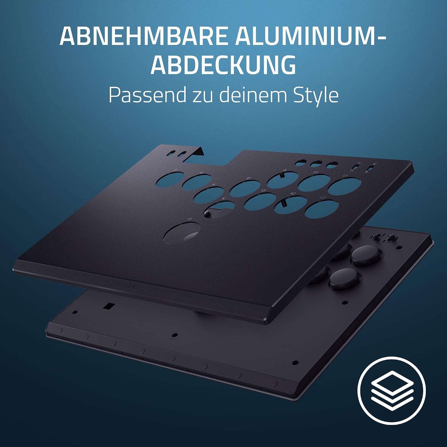 Detalle 2 de Razer Kitsune – optischer All-Button-Arcade-Controller für PS5 & PC, 4 Bewegungs-Tasten, schwarz