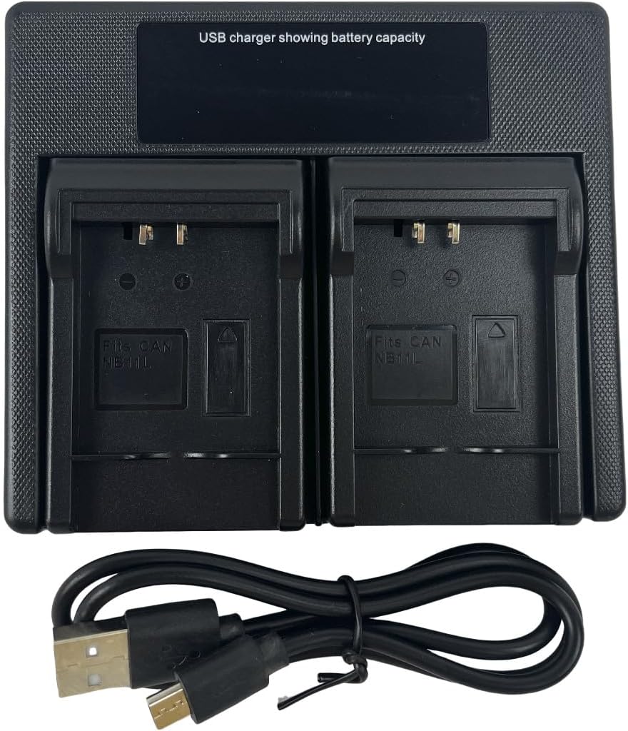 Detalle de USB Dual Battery Charger for NB-11L/NB-11LH — compatible with ELPH series cameras
