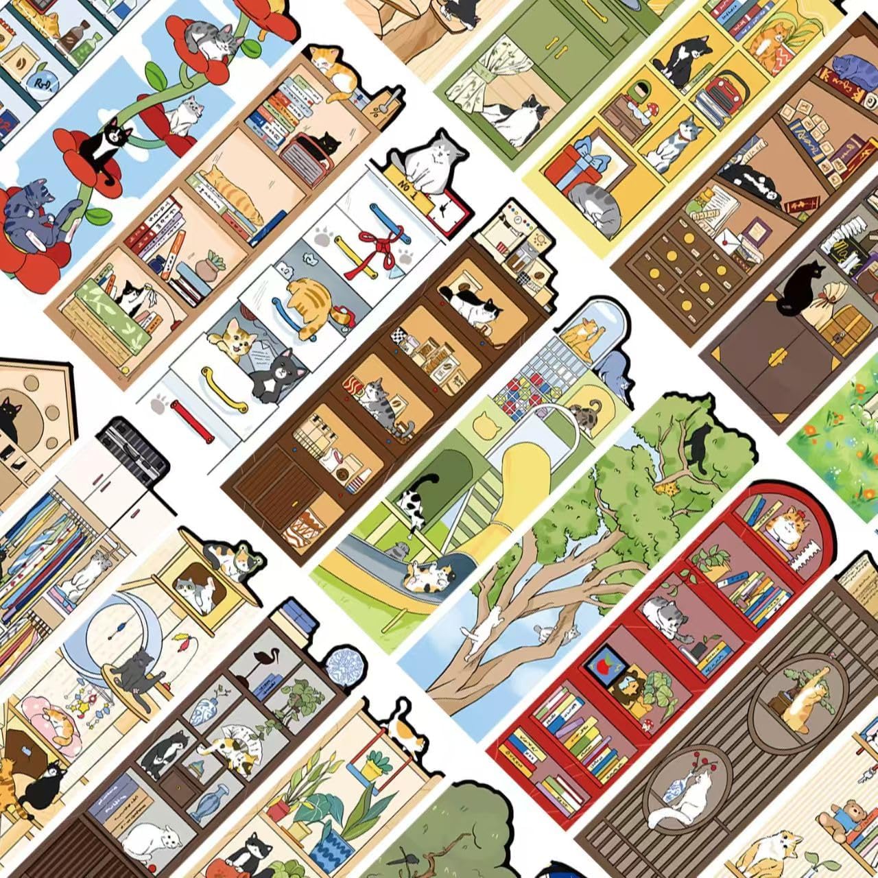 Detalle 1 de Cat book tracker bookmarks, paper