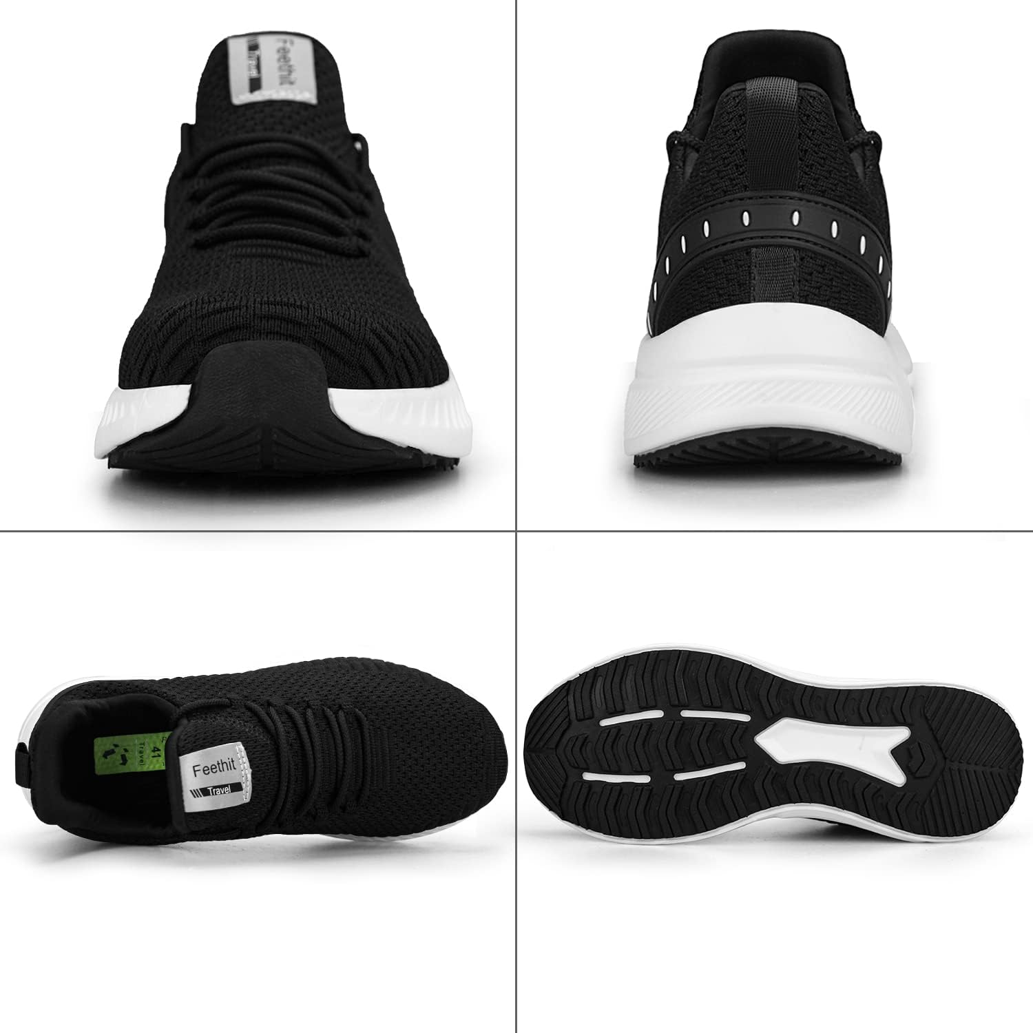 Detalle de Feethit Men’s Slip-On Walking Shoes Blade — Breathable Mesh Non-Slip Sneakers for Work & Outdoor