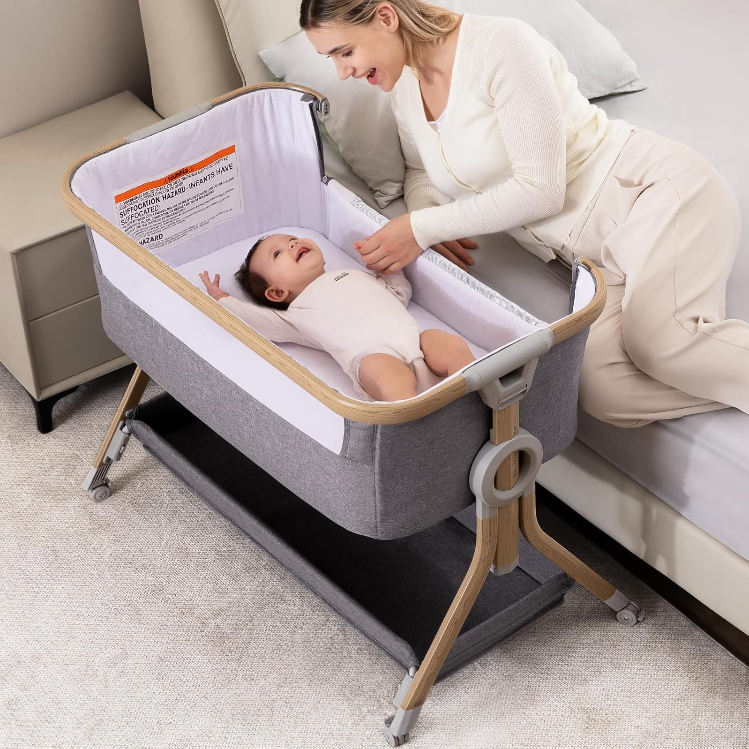 Thumbnail 1 de Larex Beistellbett Baby 3in1: Flexibles, sicheres System mit Moskitonetz und praktischer Ausstattung