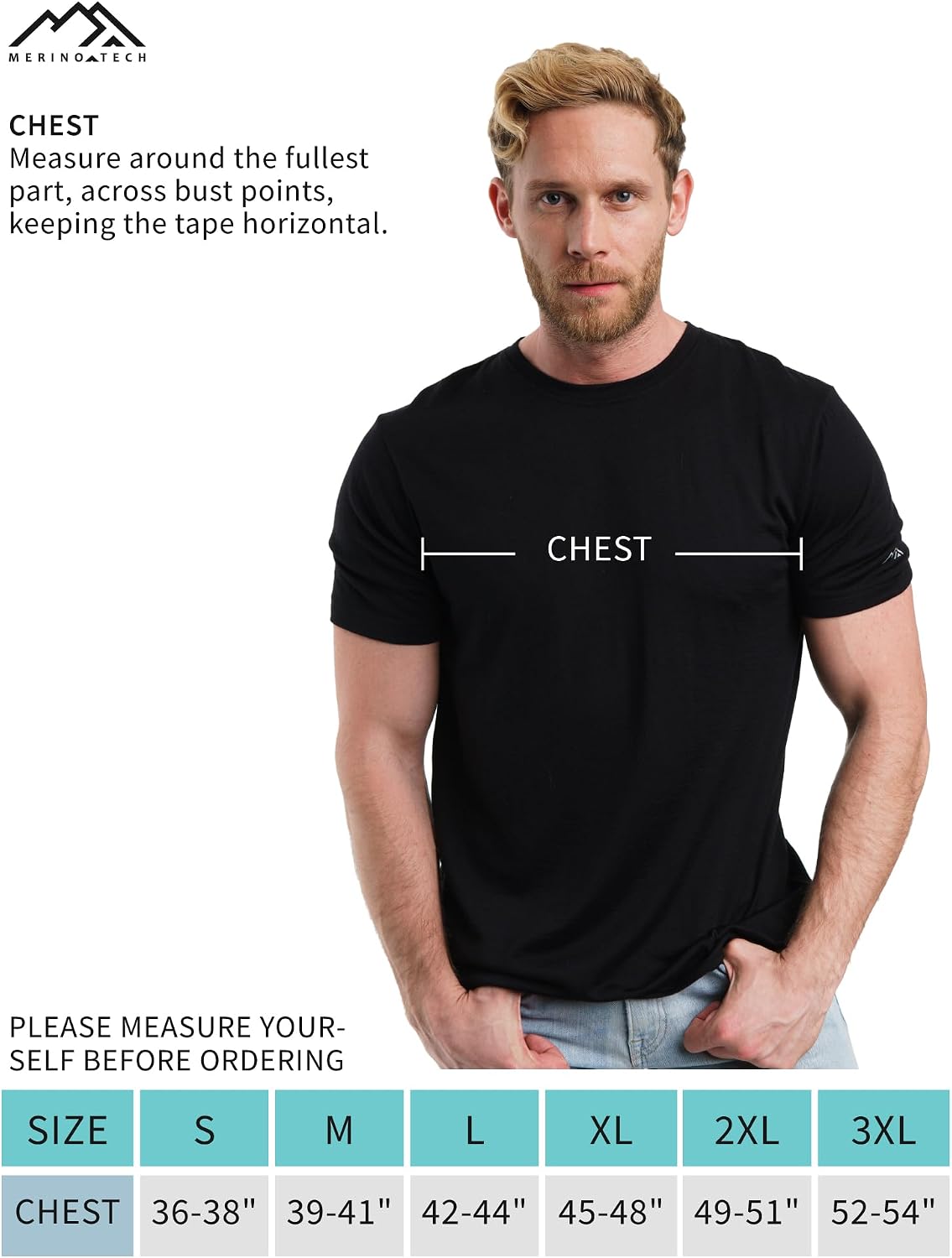 Thumbnail 6 de Merino.tech 100% Merino Wool Lightweight T-Shirt for Men (Merino Wool Base Layer)