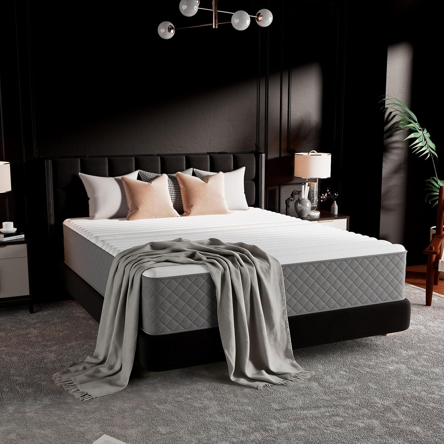 Detalle 2 de PETONOBARA LB12QU-CAJY Queen Hybrid Mattress, 12-Inch Firm Memory Foam