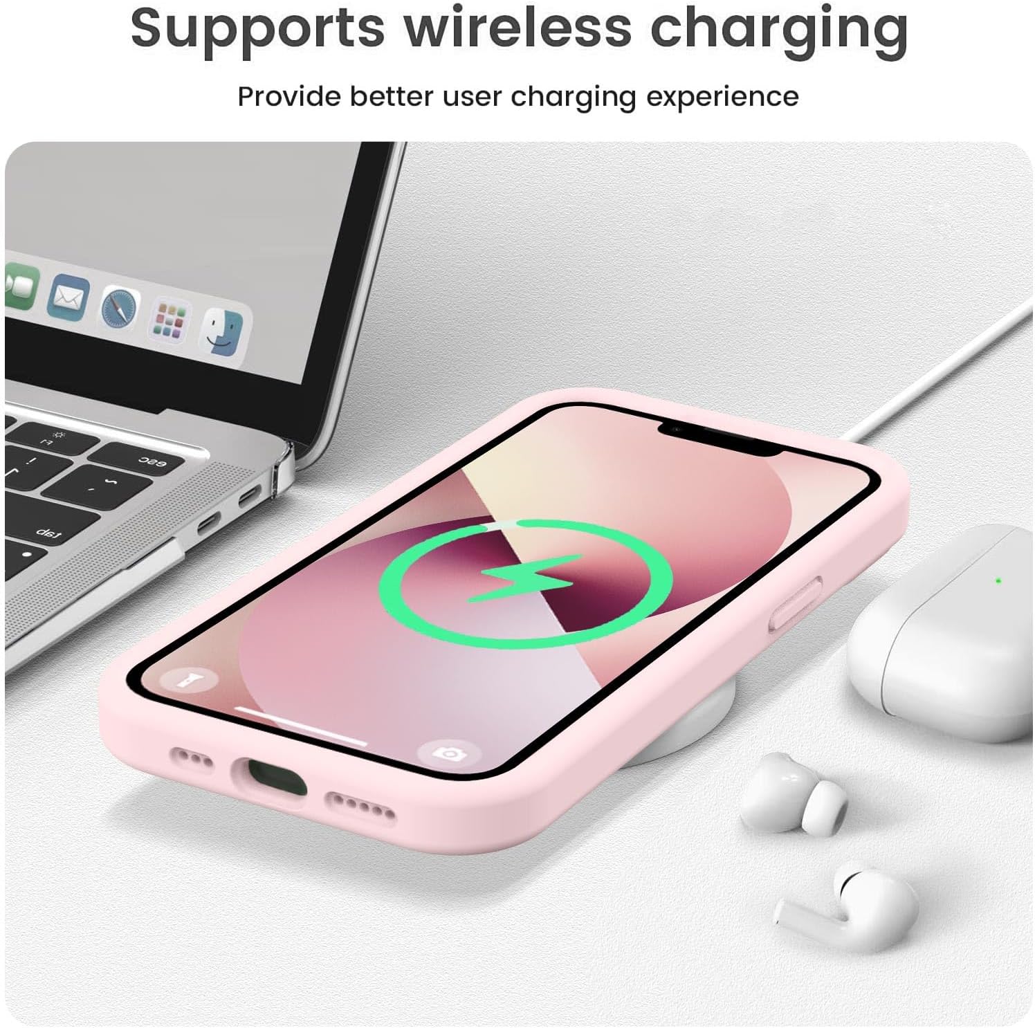 Thumbnail 6 de Vooii Liquid Silicone Case for iPhone 13 (6.1") in Chalk Pink with Enhanced Camera Protection