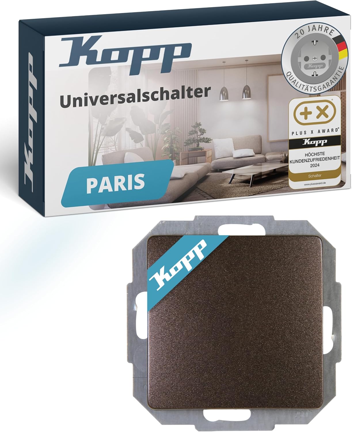 Thumbnail 5 de Kopp PARIS Universalschalter in Arktis-Weiß – 4er-Set Unterputz-Wechselschalter, 250 V~, IP20, 10 AX