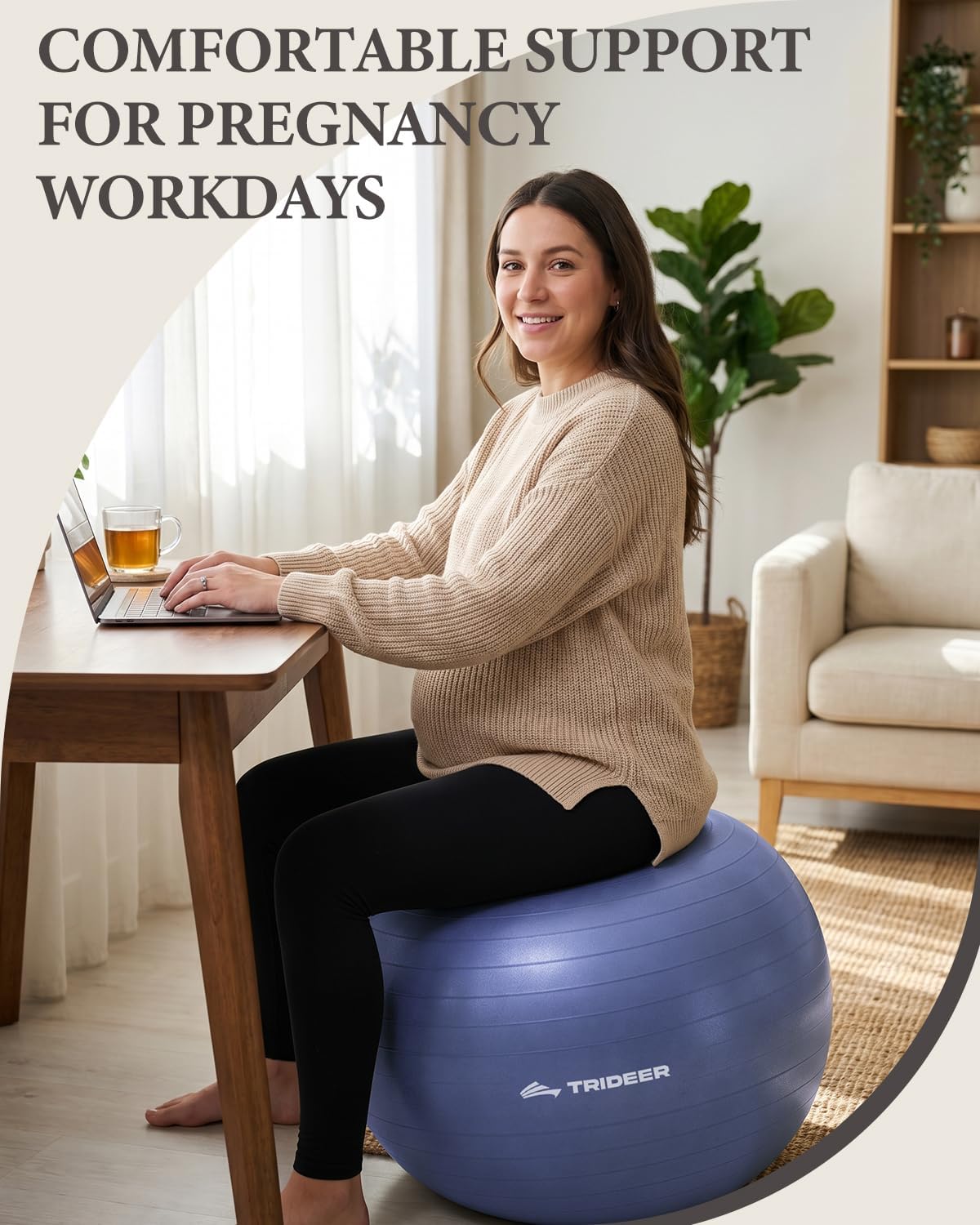 Thumbnail 4 de Trideer Exercise Ball Stability Ball for Pilates 🧘♀