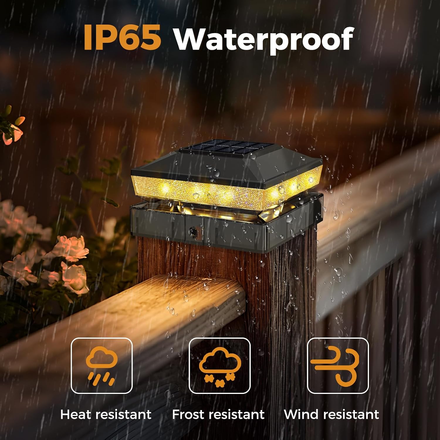 Detalle de vighep 4x4 Solar Post Cap Lights, 14-Pack, 2 Colour Modes, 3.5x3.5 and 4x4 Fit