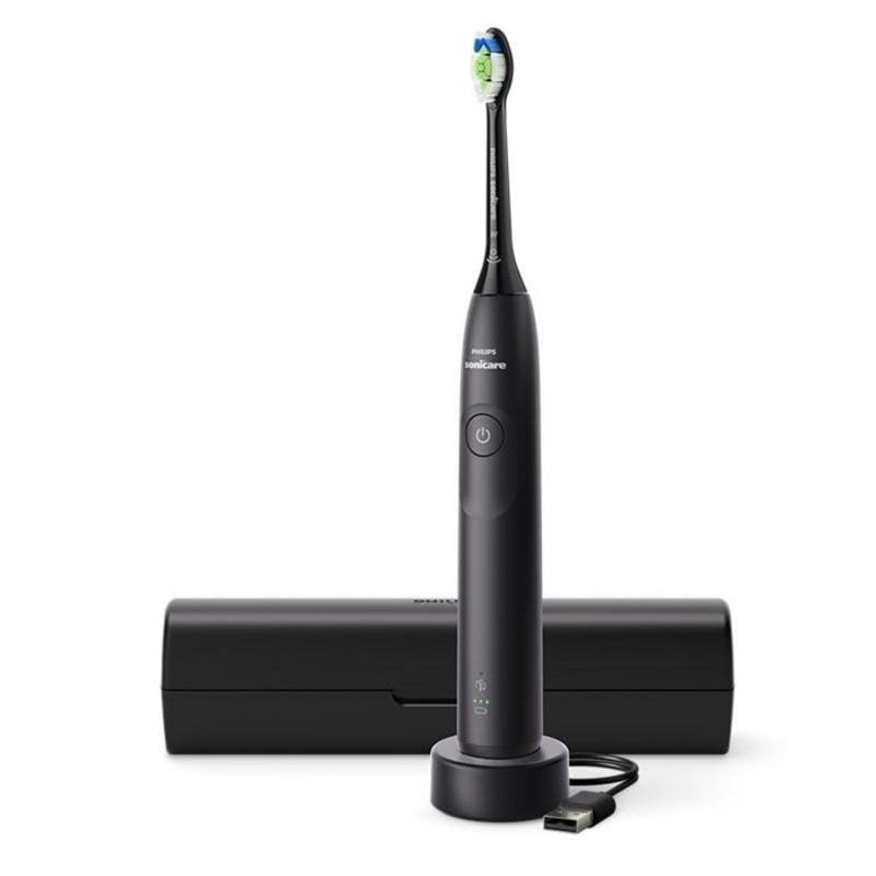 Detalle de Philips Sonicare 5300 HX7101/02 negro: cepillado sónico de 3 velocidades con sensor de presión