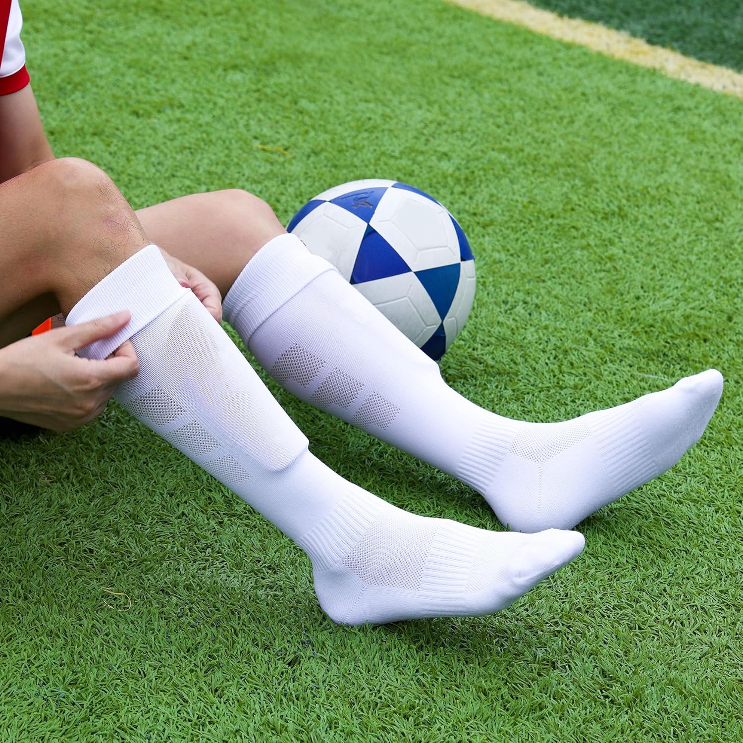 Thumbnail 1 de CLOSEMATE 2 Pairs Football Knee High Sport Socks – Moisture-Wicking, Cushioned & Anti-Blister