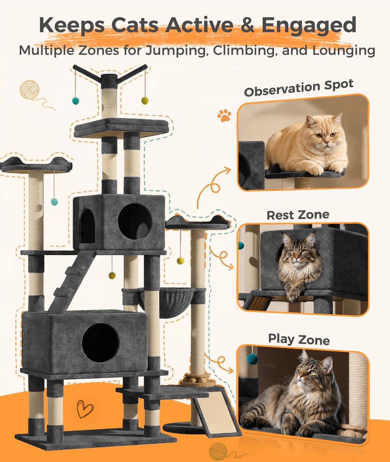 Detalle 2 de Cat Tree, 76-Inch Tower