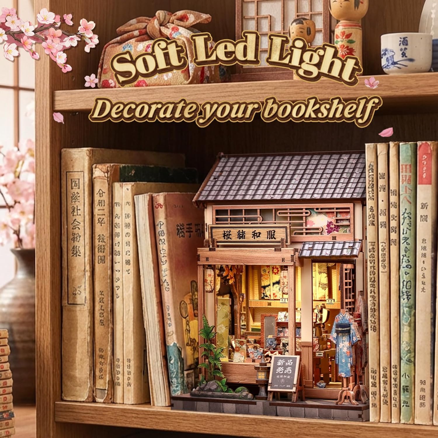 Detalle de Cutefun Book Nook Kit: Sakura Kimono Shop DIY Miniature Dollhouse