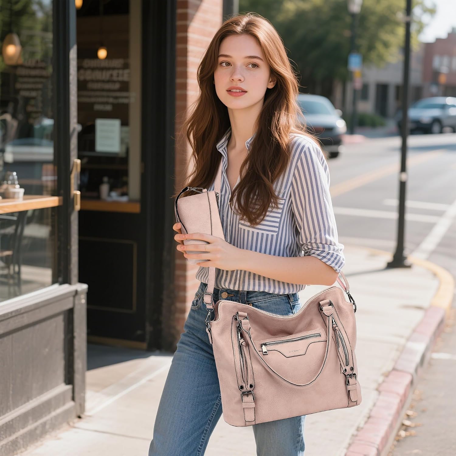 Thumbnail 1 de TANTOMI Hobo Bag for Women (Large Capacity) with Detachable Purse Set – 2PCS tote, crossbody & shoulder bag