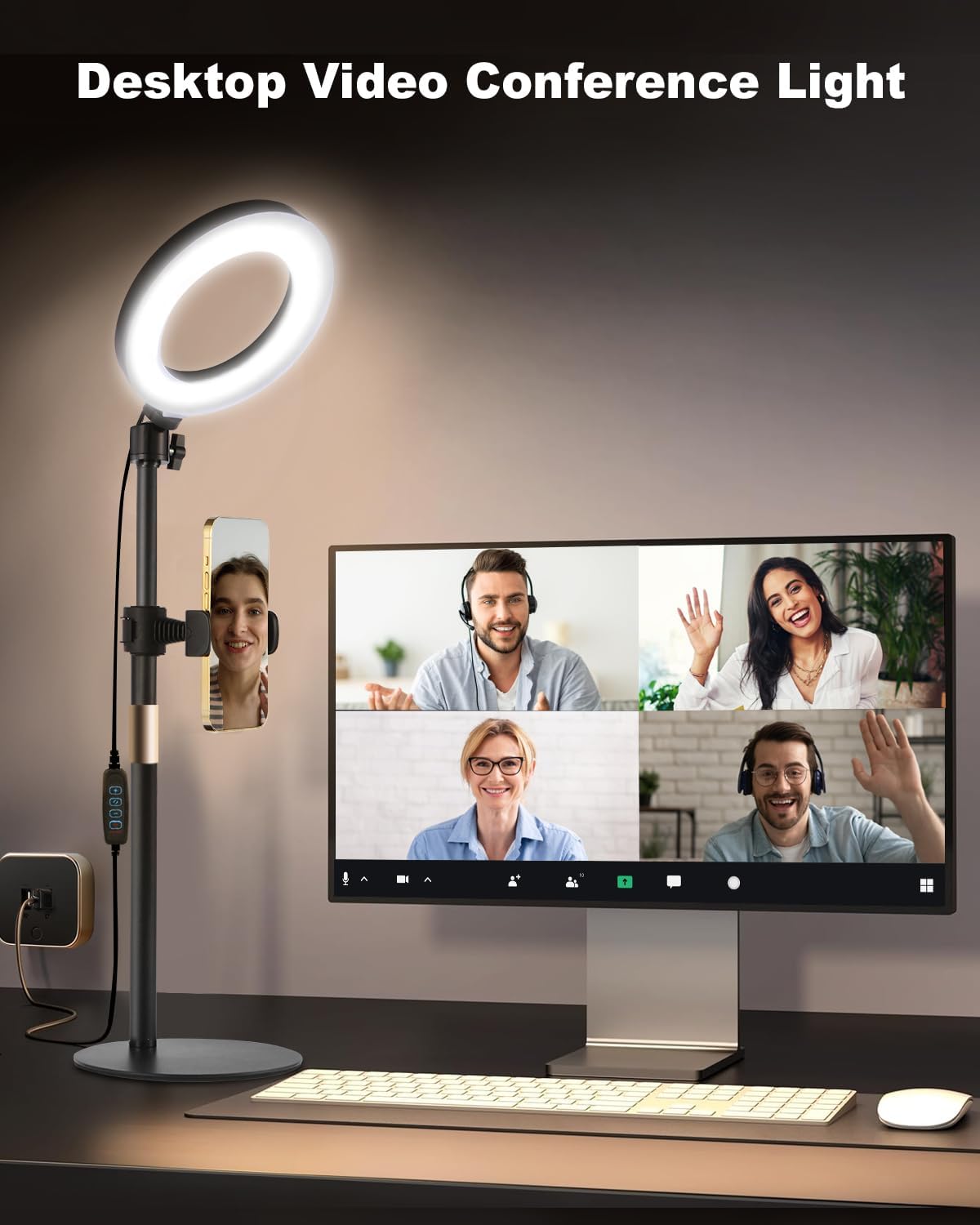 Detalle 2 de Railee Aro de Luz 6'' regulable para escritorio