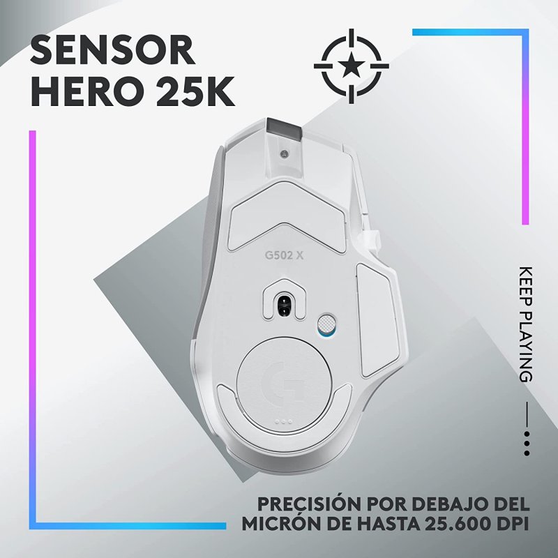 Detalle 1 de Logitech G G502 X Plus Wireless Gaming Mouse RGB 25600 DPI