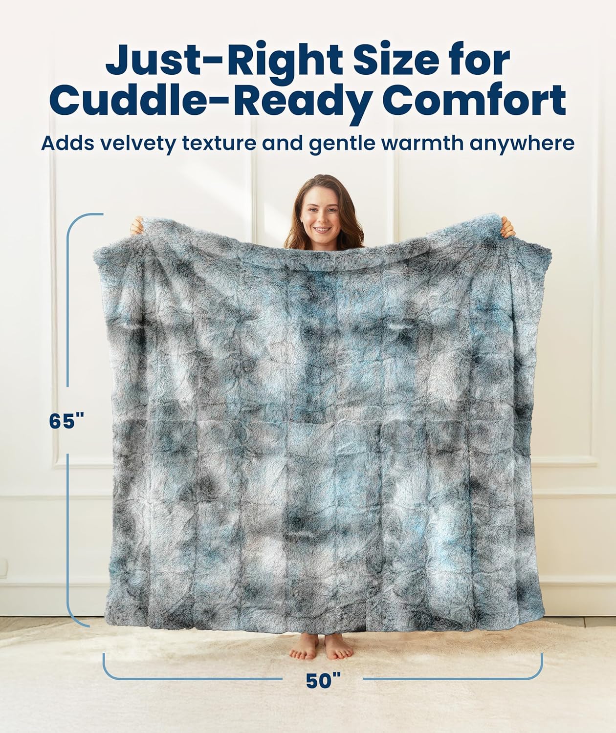 Thumbnail 4 de Everlasting Comfort Arctic Blue Faux Fur Throw Blanket (50"x65")