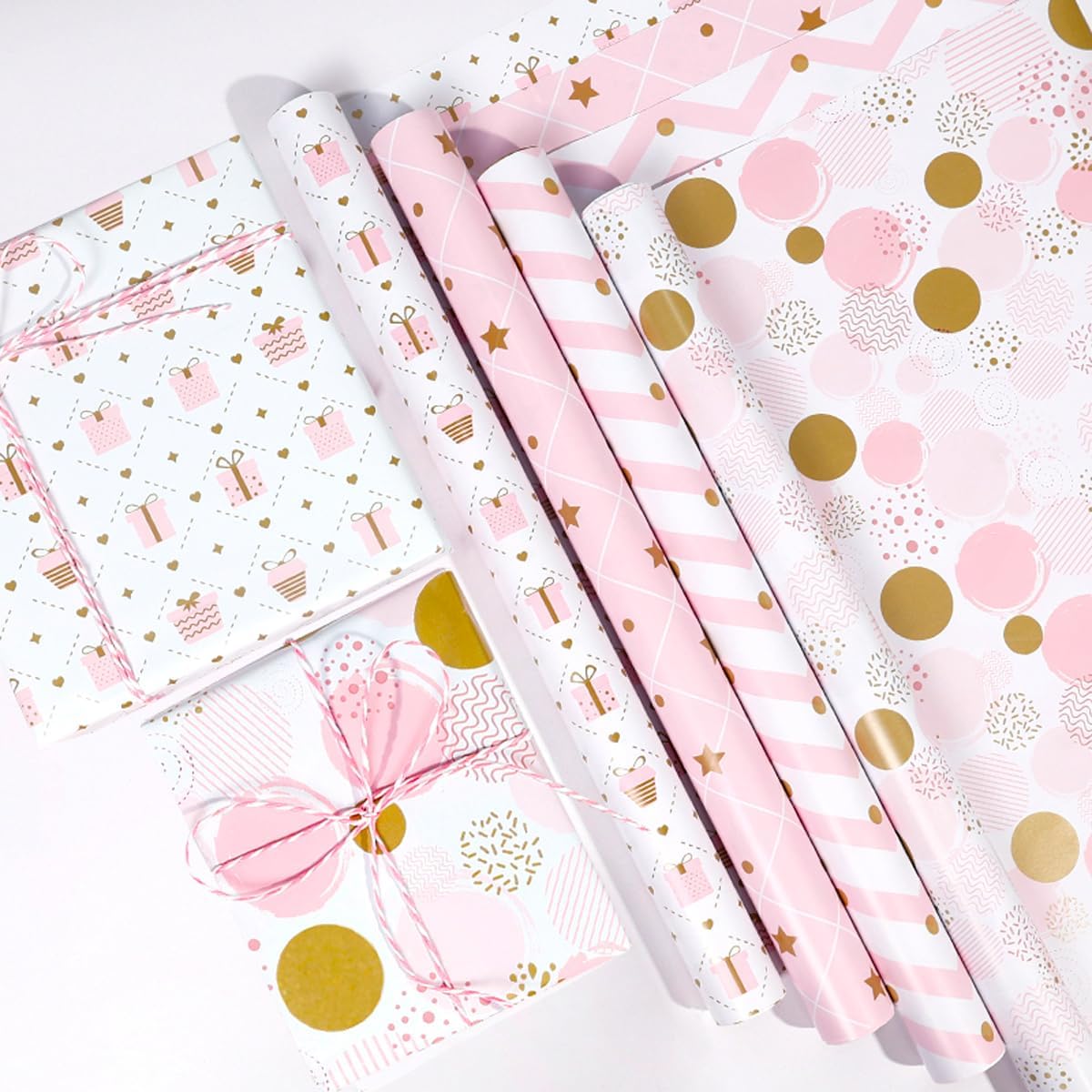 Thumbnail 3 de HBell Pink wrapping paper rolls 43cm