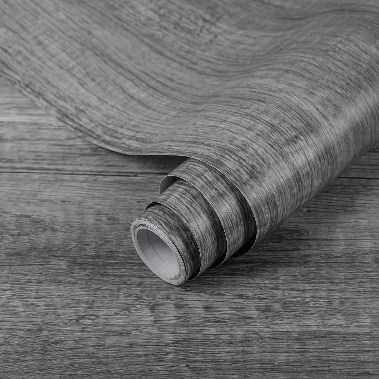 Detalle de Decoroom Grey Wood Effect Vinyl Wrap 30x200cm – Self-Adhesive Sticky Back Plastic