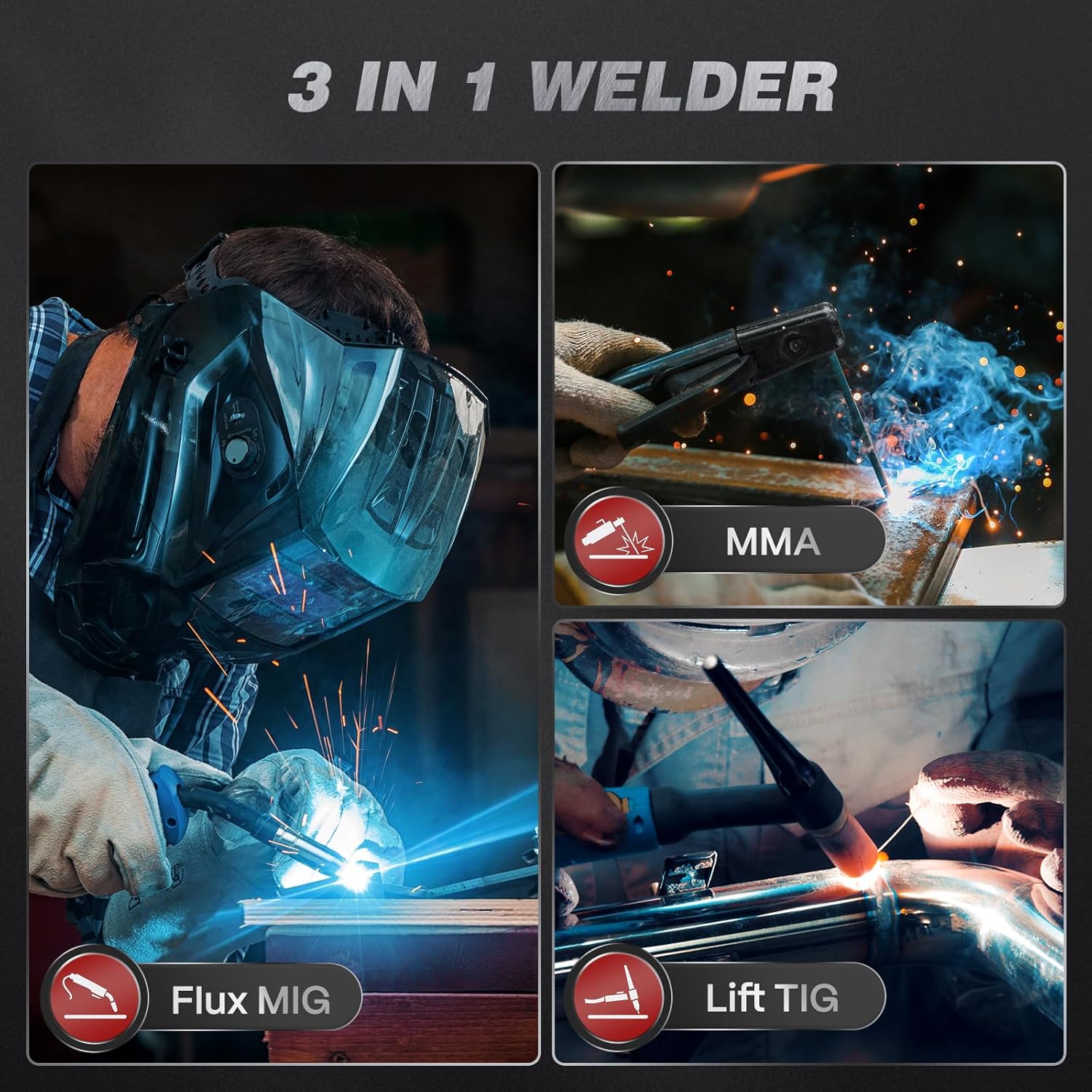 Detalle 2 de ARCCAPTAIN MIG130 130A 3-in-1 Welder, 110V with Synergic Control