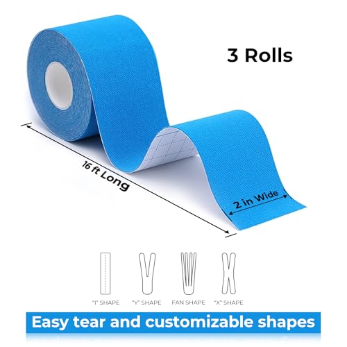 Thumbnail 5 de LiangMai Cinta Kinesiotape Set 3 Rollos 5 m x 5 cm — Kinesio tape elástico, sin látex, resistente al agua