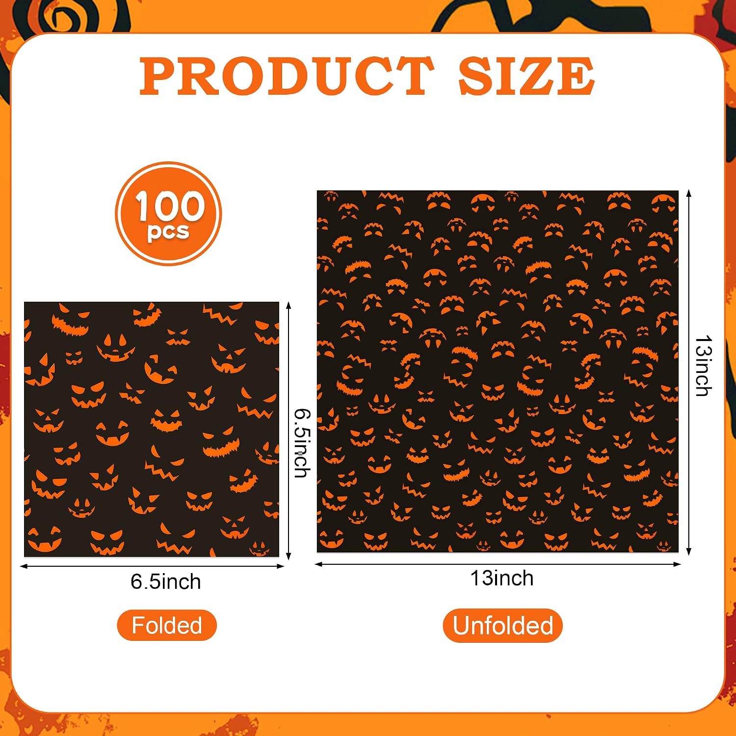 Detalle 2 de Halloween Paper Napkins, 6.5-Inch