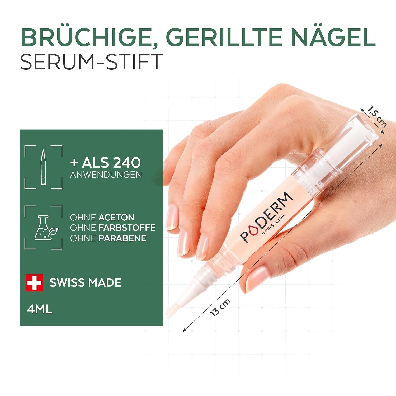 Detalle 2 de PODERM 5-in-1 Stift für brüchige und rillige Nägel – 4 ml