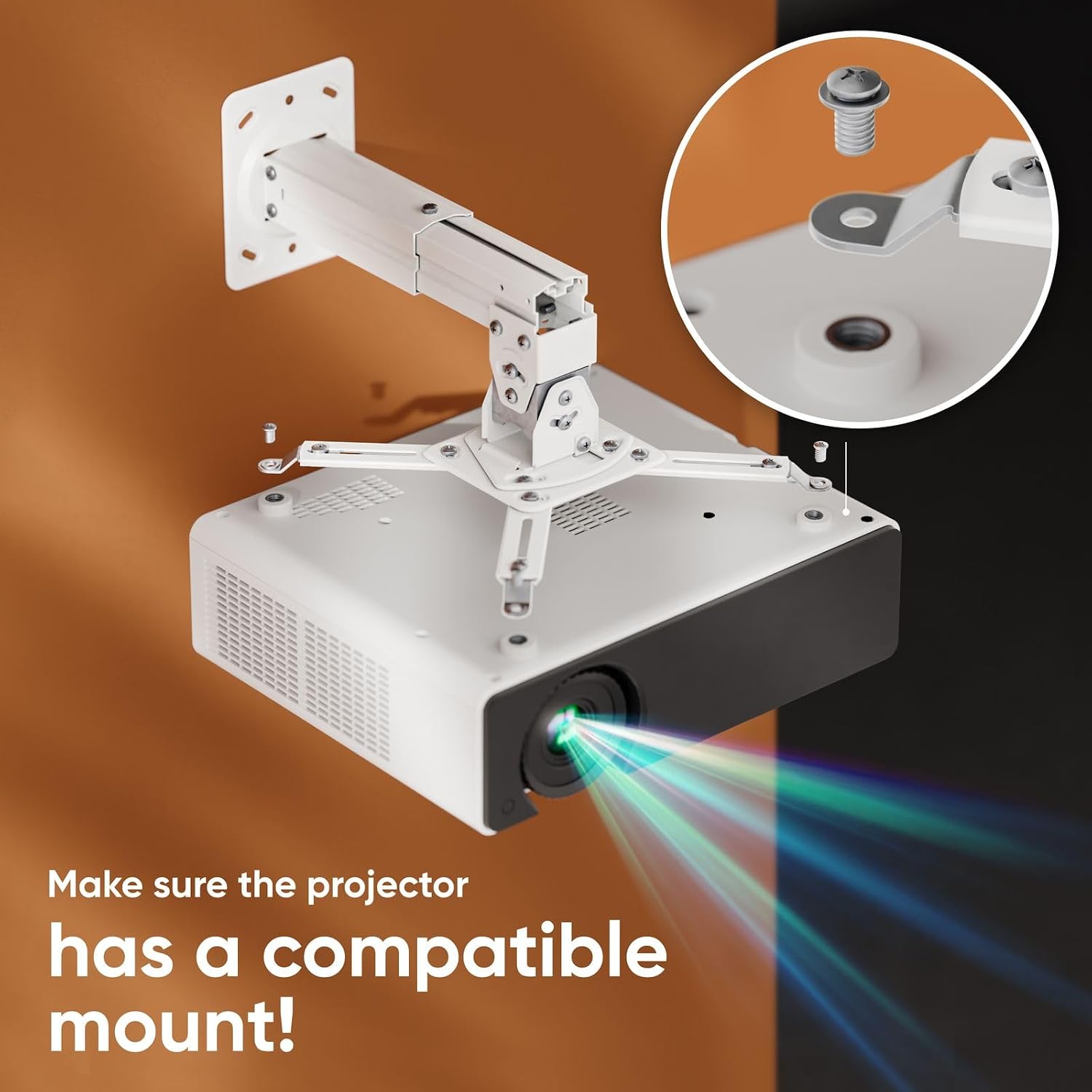 Thumbnail 5 de ONKRON K3A-W Ceiling Projector Mount (Weight Up to 10 kg) for Home Cinema