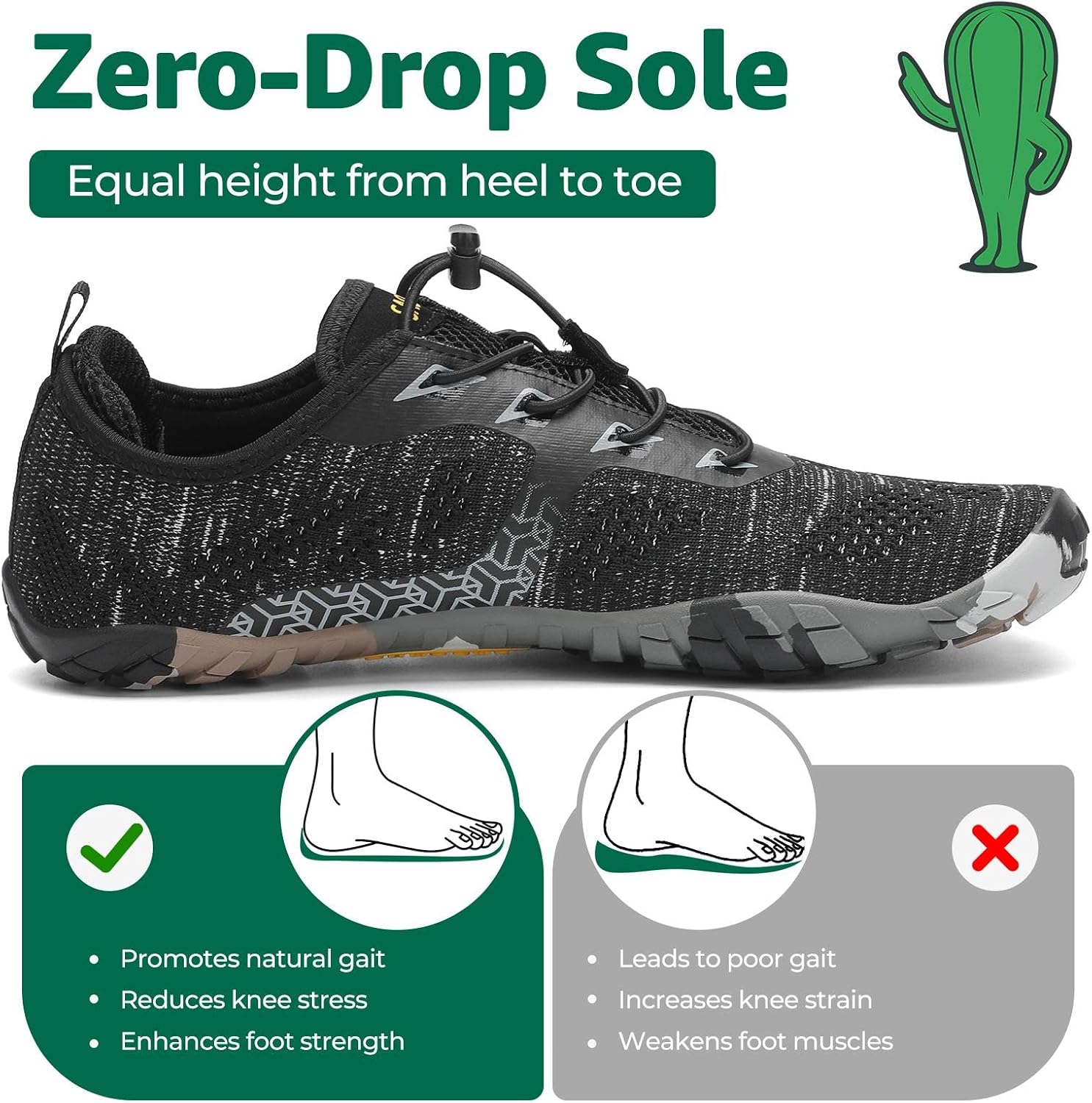 Detalle de SAGUARO Scarpe da trail running barefoot da uomo e donna con punta ampia